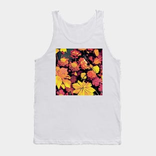 Autumn Flowers and Leaves Tank Top